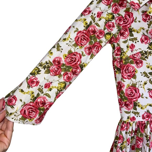 Vintage Womens Dress Size Small Multicolor Fit And Flare Floral Pure Cotton - Picture 4 of 14